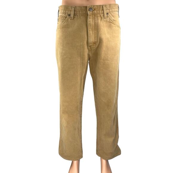 Dickies Men's Tan Mid Rise Chino Khaki Straight Leg Casual Pants Size 34x30 - Picture 1 of 5